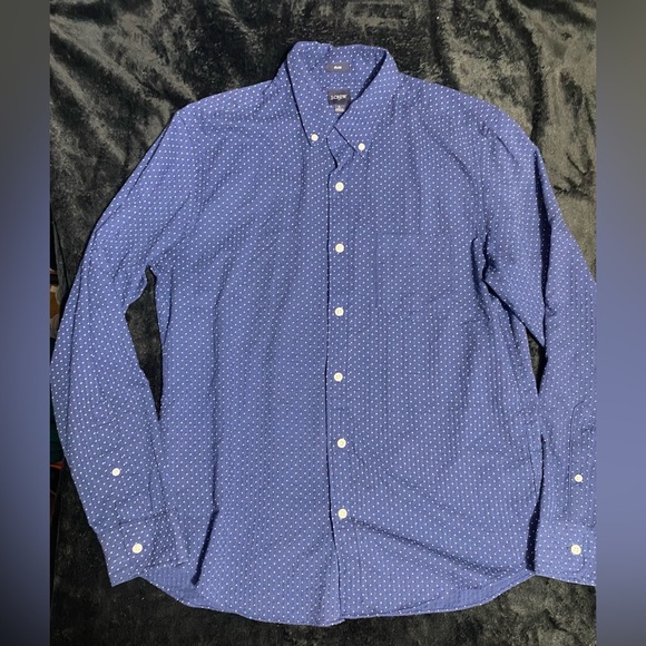 J. Crew Blue Casual Button Down Shirt with Geometric Pattern - Picture 5 of 15